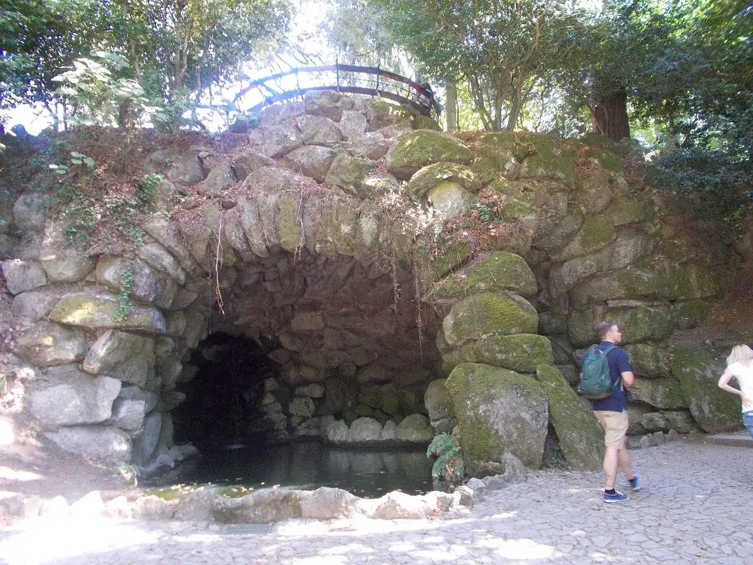 The stone grotto in the woodland behind the basilica