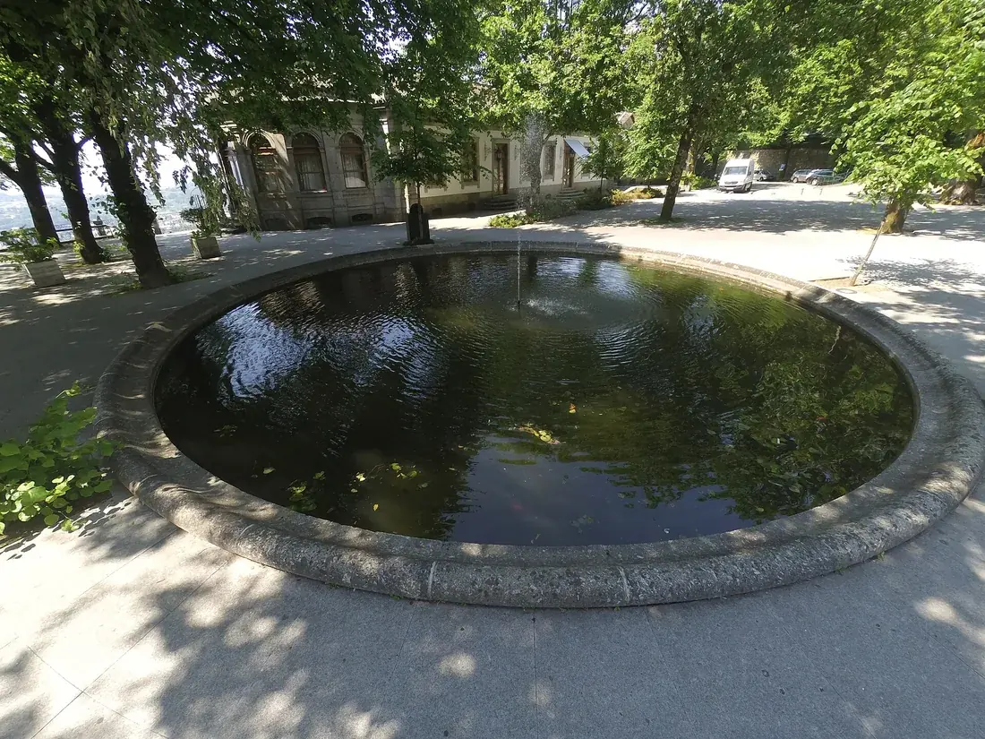 The round lake in the park above the sanctuary